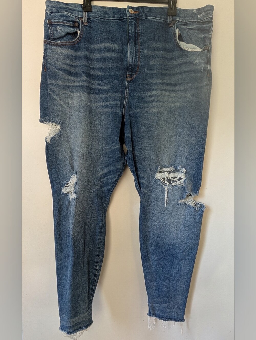 American Eagle Curvy Super Hi-Rise Jegging Size 24 Distressed Ripped Jeans